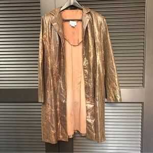 Felicity Vintage Animal Print Brown Faux “Python Snakeskin” Jacket, Size XL